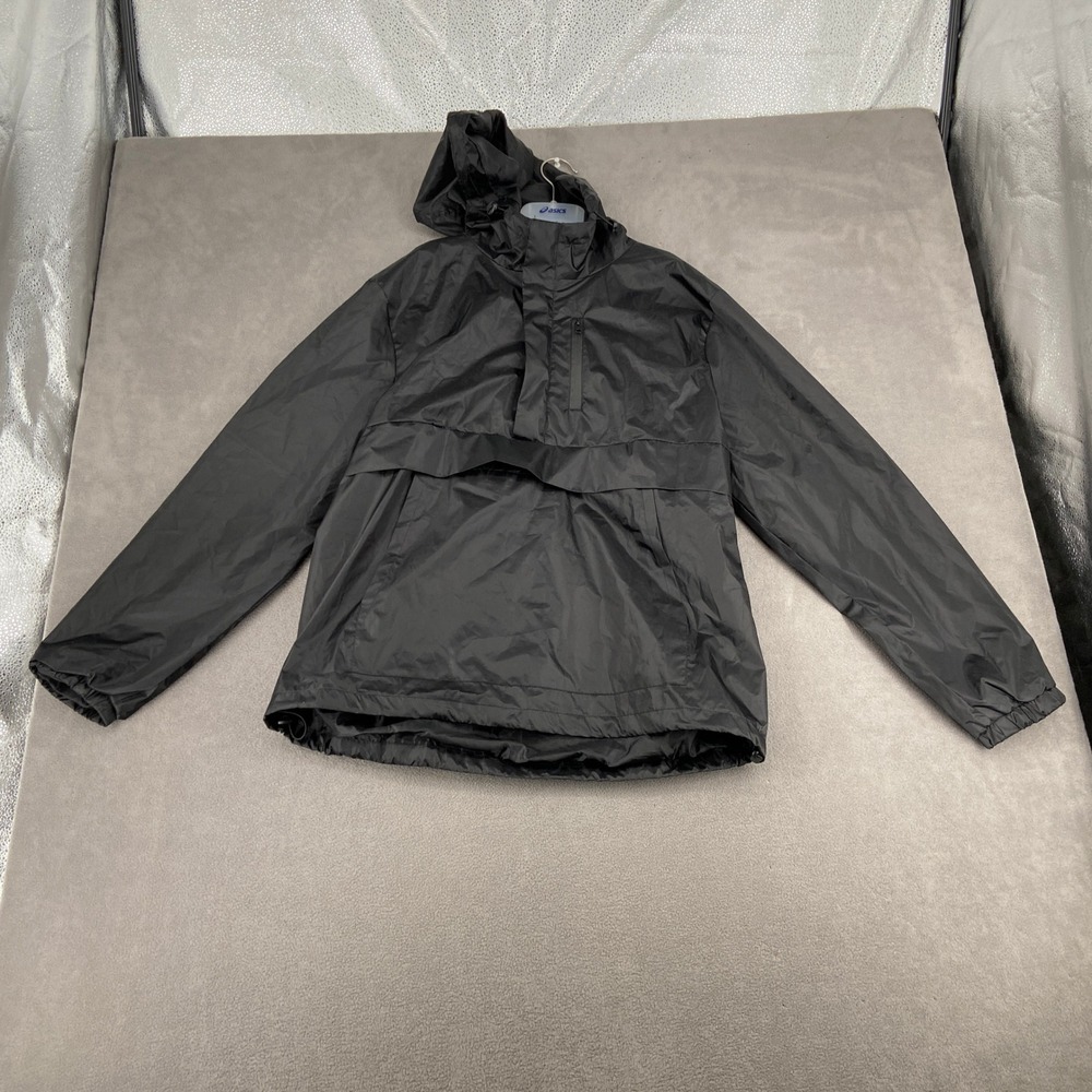 Forever 21 Men Black Anorak Windbreaker Hooded Pullover Jacket XL NWT